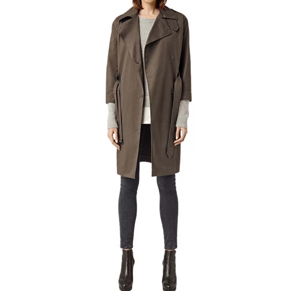 All Saints khaki green trench coat!